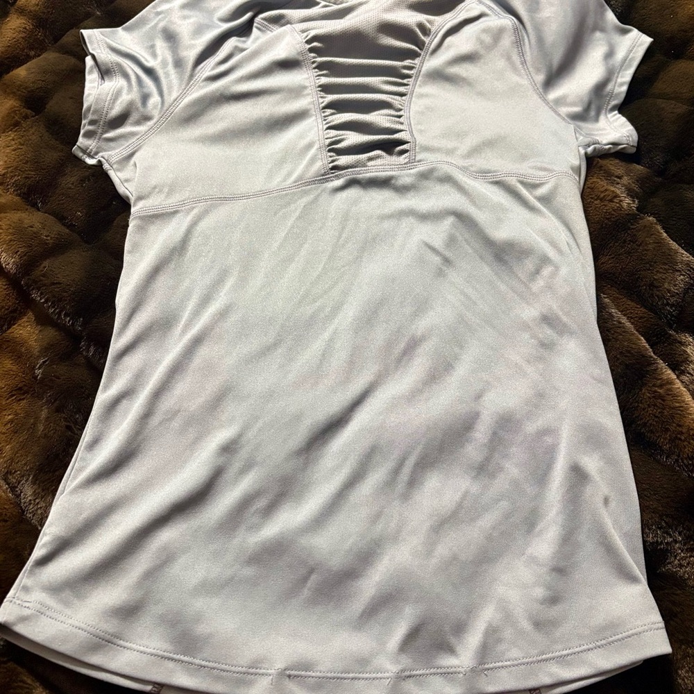 Champion White T-Shirt with Crew Neck Short Sleeves and Ruched Style